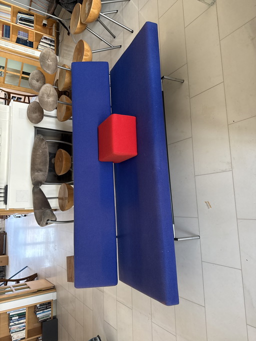 Divano/divano letto di design Spectrum di Mart Visser – design moderno olandese – acciaio e rivestimento blu