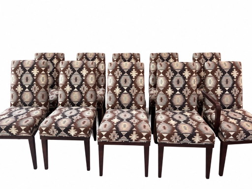 10 x Giorgetti stoelen – eetkamerstoelen, Textile, Wood