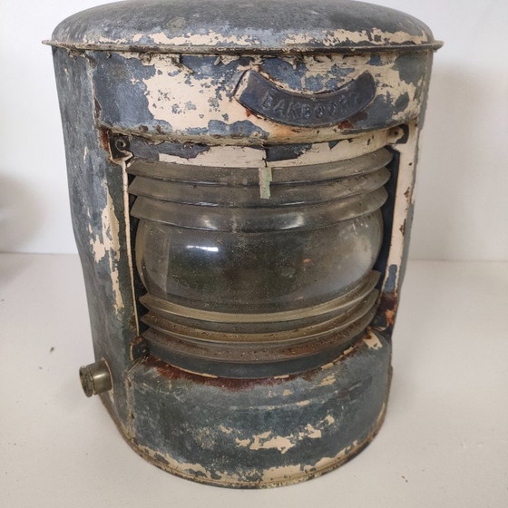 Image 1 of Set vintage di lampade marittime antiche (luce superiore, babordo-tribordo)