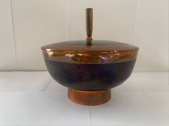 Image 1 of Hans Przyrembel Scatola con coperchio Bomboniera Marianne Brandt Alfred Lipovec Bauhaus Rame