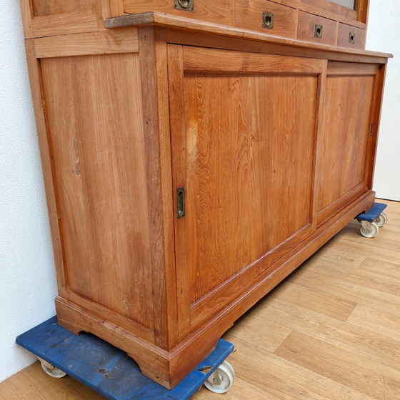 Image 1 of Vintage French country sideboard cabinet, wall cabinet kitchen cabinet Teakwood
