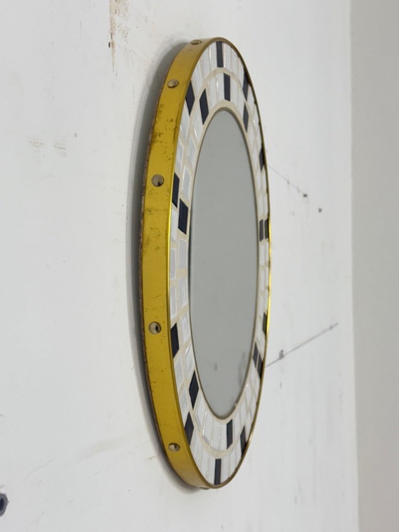 Image 1 of Espejo de mosaico moderno de mediados de siglo, espejo de pared, espejo de pasillo, espejo colgante