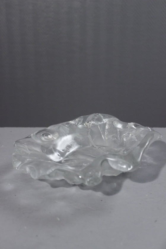 Image 1 of Grote "Fossil" matglazen zakleger ontworpen door Jolanda Prinsen & Walther Glas