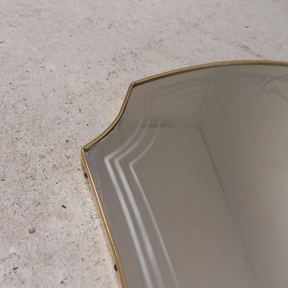 Image 1 of Vintage Spiegel Met Gouden Rand, Jaren 60