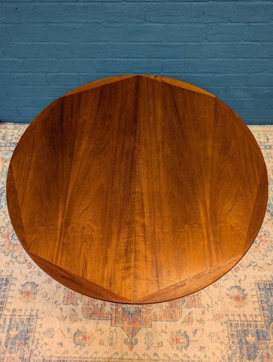 Image 1 of Vintage round extendable dining table, 1960s