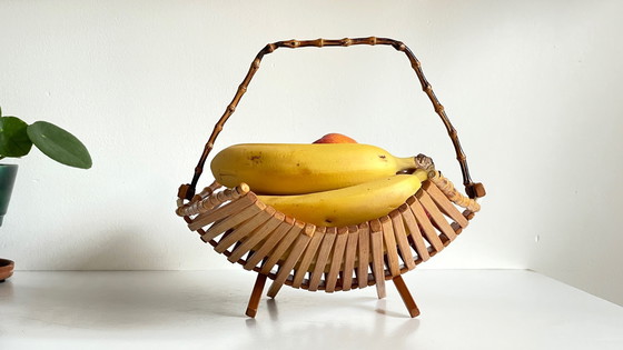 Image 1 of Hout en bamboe VINTAGE CHIC FOLDING TABLE BASKET