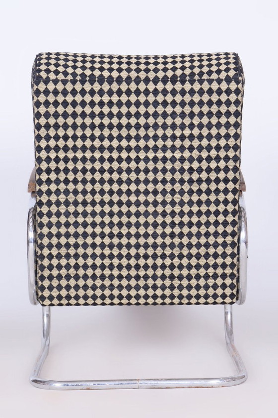 Set van twee gerestaureerde Bauhaus-fauteuils, van Vichr a Spol., chroom, Tsjechië, jaren 1930. – Textile (photo 8 of 12)