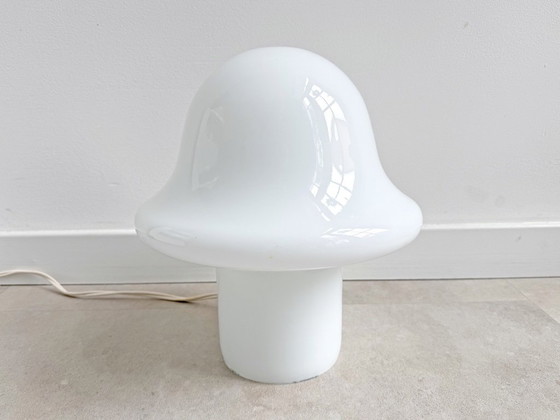 Image 1 of Vintage Peill & Putzler milk glass mushroom table lamp