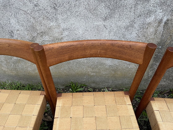 Image 1 of Scandinavian chairs in wood and webbing, 1960s design