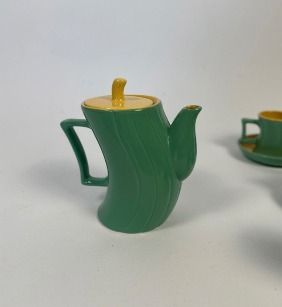 Image 1 of Memphis koffieservies uit de jaren 80 van Massimo Iosa Ghini voor Naj Oleari