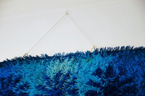 Image 1 of groot blauw vintage wandkleed