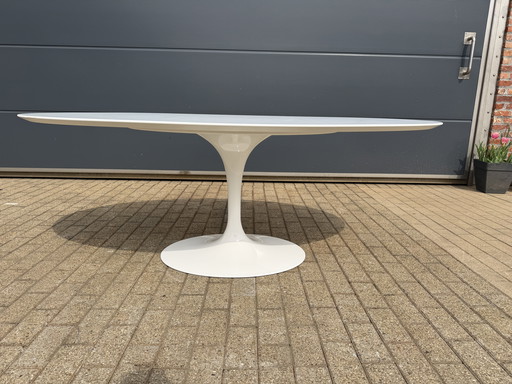 Original Knoll Tulip ovalado de 198x121cm en laminado blanco Eero Saarinen ¡NUEVO en su caja!