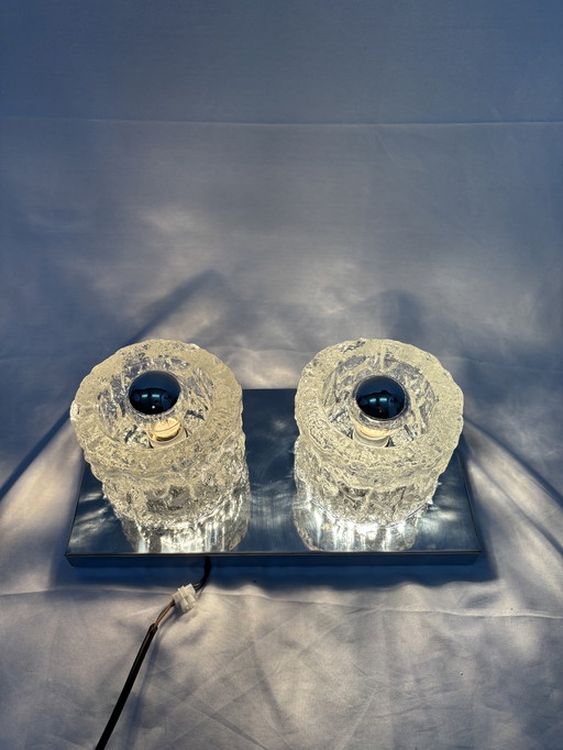 Applique murale vintage Peill & Putzler « Ice Glass » des années 1970