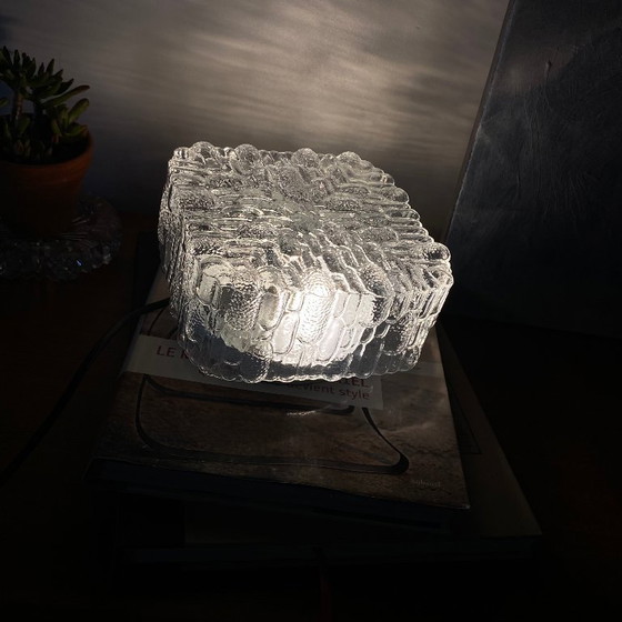Vierkante Wandlamp Plafondlamp Transparant Glas Vintage Armatuur 1970 1980 – Wandlampen (photo 7 of 8)