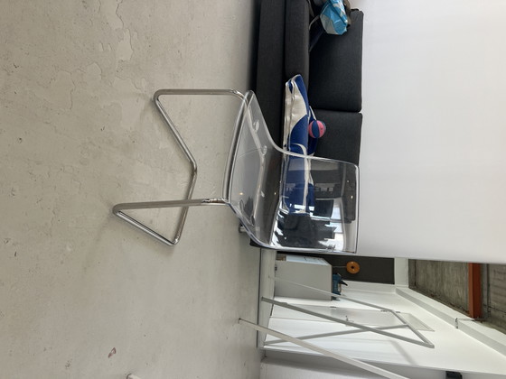 Image 1 of IKEA Tobias Design Buisframe Sgabello - Trasparente / Cromato

