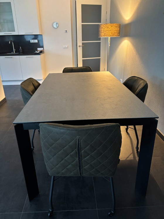 Image 1 of 4x Esszimmerstuhl mit Rollen, Royce-Ökoleder - Bronx71