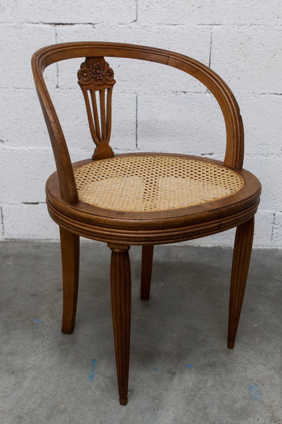 Image 1 of Vintage Louis XVI style chair – Cane seat, lyre-shaped back