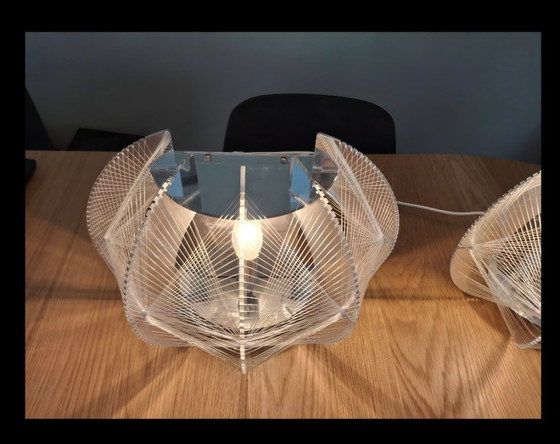 Image 1 of Set aus 2 Muno 'The Wire' Wand-/Tischlampen – Space Age (Paul Secon Stil)