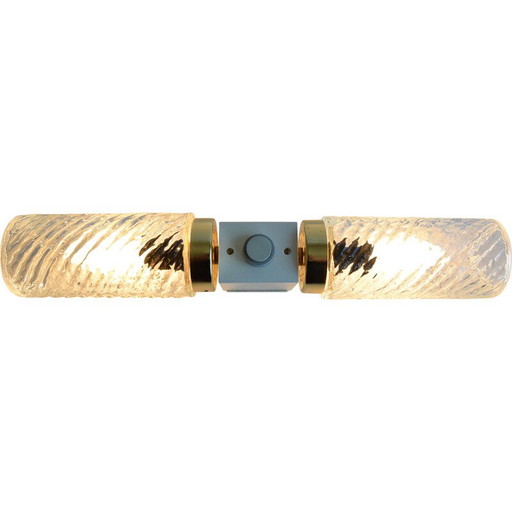 Vintage glass and metal wall lamp for Napako, Czechoslovakia 1970