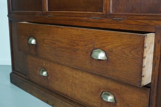 Image 1 of Mobiletto portagioie/bancone da negozio antico in rovere francese, inizio XX secolo