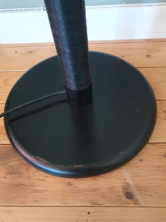 Image 1 of Lampe de lecture noire vintage des années 80 avec abat-jour ajouré.