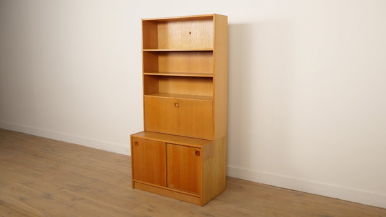 Image 1 of Armoire murale vintage | Bibliothèque | Chêne | Portes coulissantes