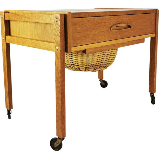 Mobiler Vintage-Tisch aus Eichenholz, Dänemark 1960