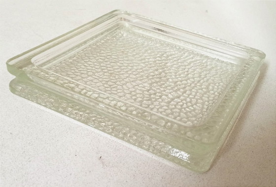 Image 1 of Nevada trinket tray, molded glass pavement, Saint Gobain, 1950s
