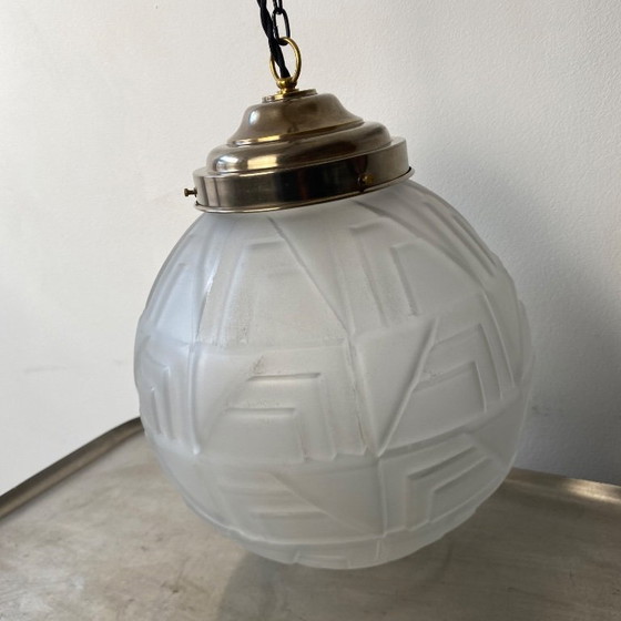 Image 1 of ANTIEKE HANGLAMP VINTAGE ART-DECO LAMP