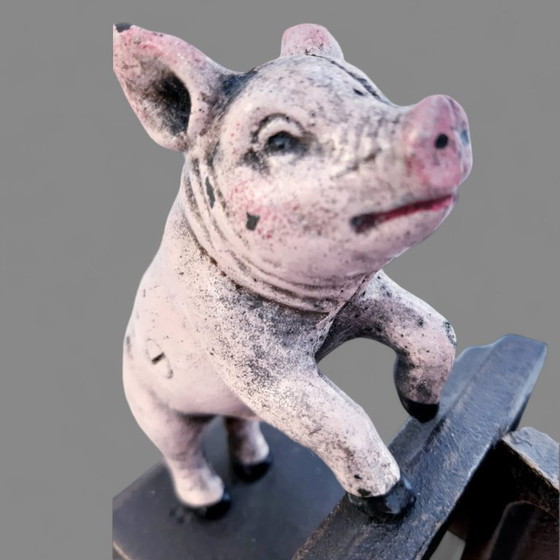 Image 1 of Ensemble de serre-livres en fonte en forme de cochon