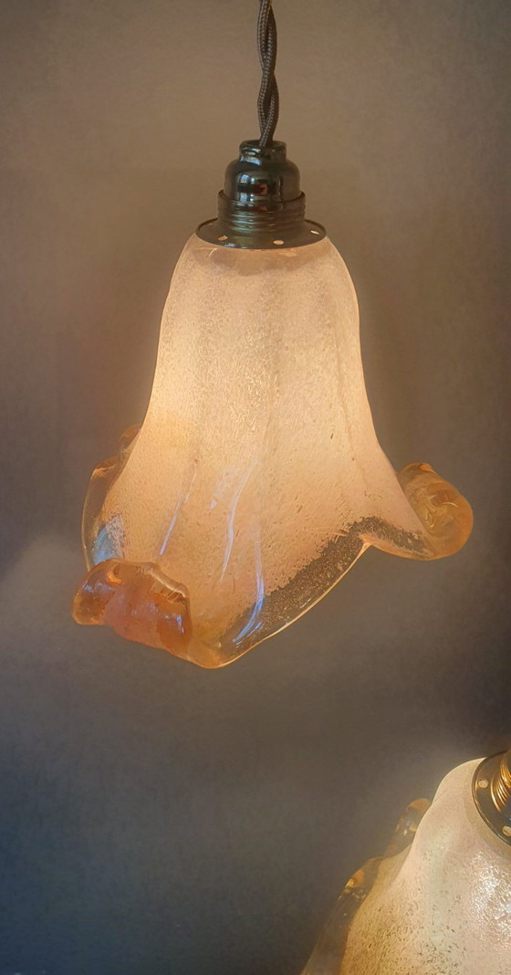 Image 1 of Set of 2 Vintage Murano pendant lamps - Mid century - Italy