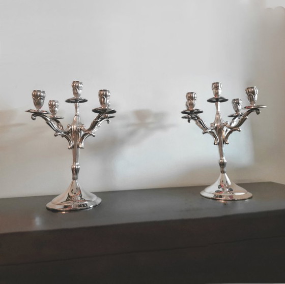 Image 1 of CANDELABROS DE ALPACA CON CONTRASTE
