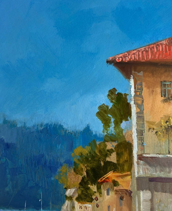 Image 1 of Original Oil Painting Summer City Landscape Coastal comfort
