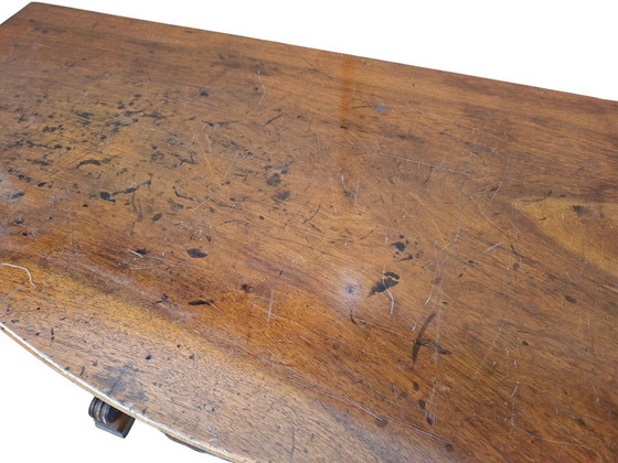 Image 1 of Edler antiker Konsolentisch aus Nussbaumholz – Karl-X.-Zeit (um 1825)