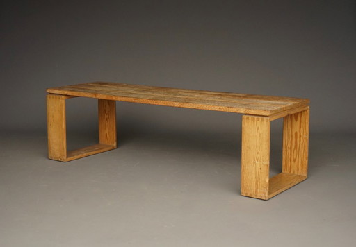 Vintage Scandinavian Solid Pine Bench. 1960s