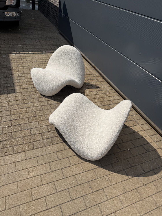 Image 1 of Artifort Tongue F577 Pierre Paulin Beige Bouclé Lama Natural Lelièvre ¡¡NUEVO ESTADO!!