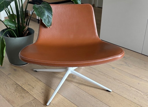 Ray lounge chair swivel base brown leather ~ perfect condition