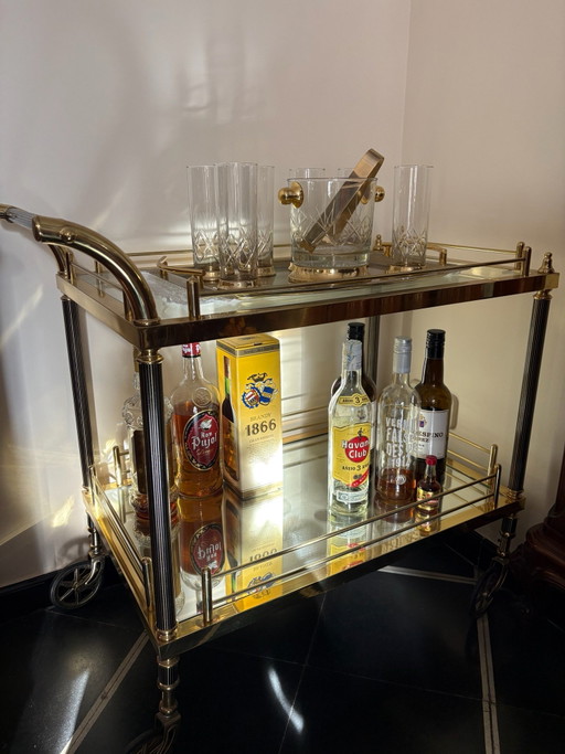 Vintage Hollywood Style Bar Cart