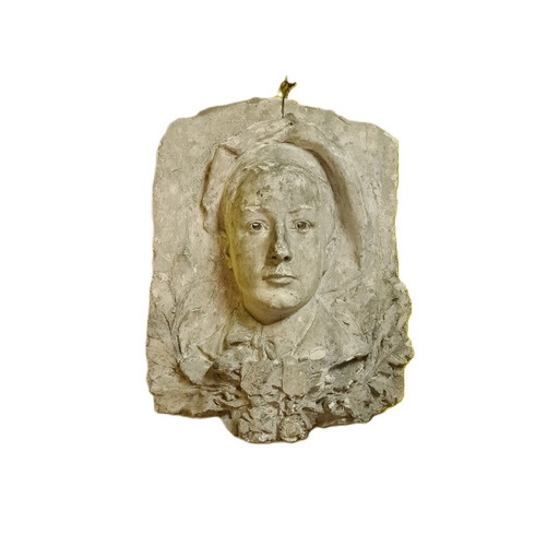 French Plaster Plaque Of A Young Soldier Early 20th Century