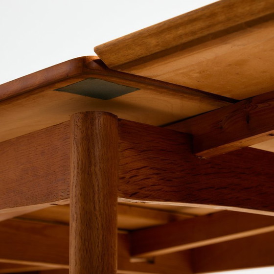 Image 1 of MK11104 Table de salle à manger restaurée en teck et chêne