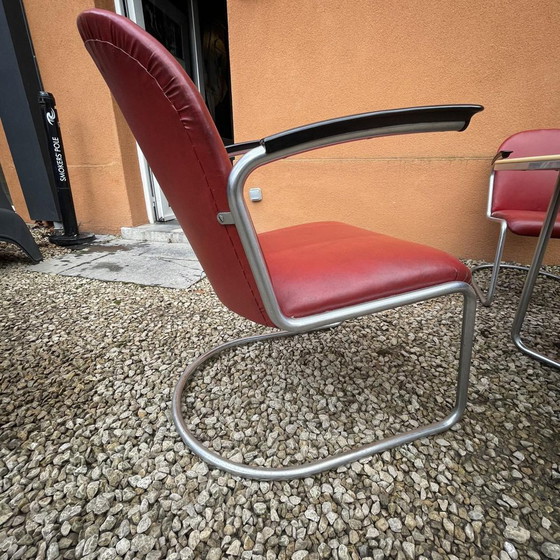 Bauhaus Tisch mit Sesseln in Stahlrohrstruktur von Willem Hendrik Gispen, 1930, 3er Set – Garten-Sets (photo 5 of 19)