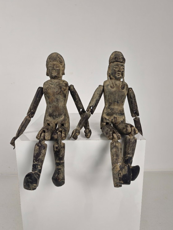 Image 1 of Antique Set of Chinese Wooden Fertility Figurines