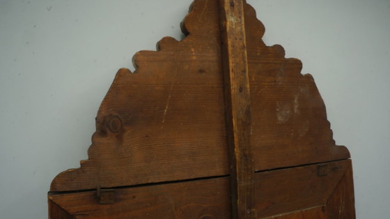 Image 1 of Niederländischer antiker, verzierter Messing-Galeriespiegel, Bürsten, Wandglas, Kupferschrank