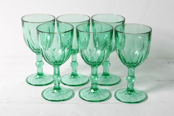 Set di 6 Bicchieri da Vino Verdi Vintage / Calici / Crisal / Portogallo / Anni 2000 – Crisal Glass (photo 3 of 13)