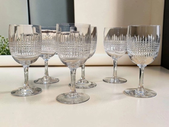 6 crystal water glasses from Baccarat, model Nancy. – Glass & Decanter, Art Deco (photo 5 of 6)