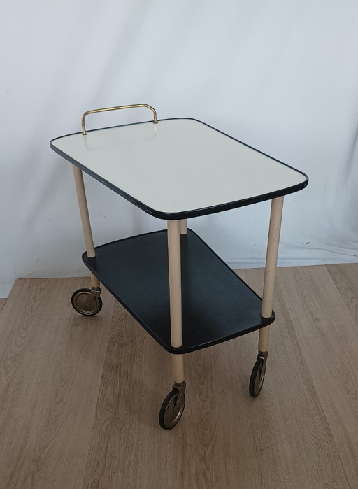 Chariot de service des années 1950 – serveerwagens, Wood