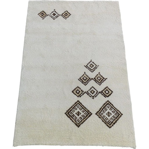 Tapis vintage en laine nouée à la main Beni Ourain, Maroc