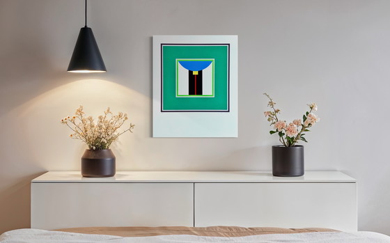 Image 1 of Léon Wuidar ( 1938 ) rara serigrafia costruttivista, 1986