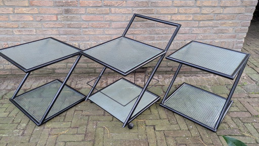 2 x tables Z de Harvink et 1 x chariot de service Modèle Z