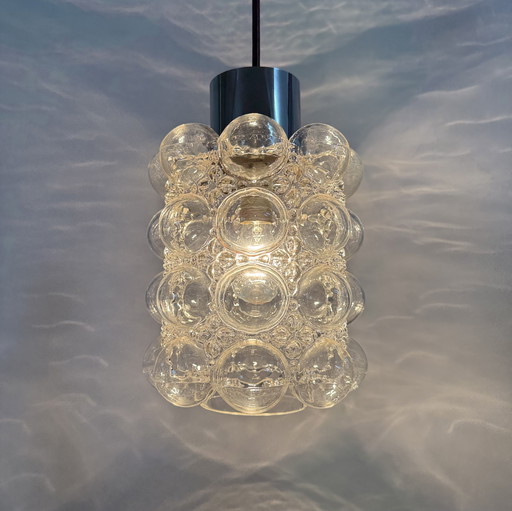 Grande suspension en verre bullé par Helena Tynell pour Limburg, Allemagne, années 1970